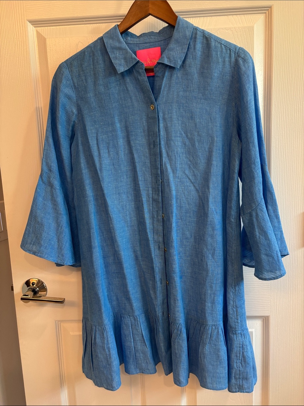 Lilly Pulitzer Light Blue Button-Front Tunic Dress
